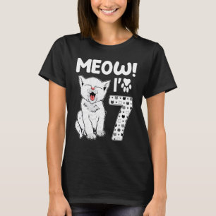 Camiseta Miau soy una niña de 7 años cumpleaños gato lindo