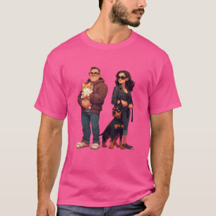 Camiseta Miau y Músculo – Divertido Padre Gato y Madre Dobe