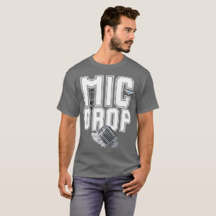 Camiseta Mic Drop Music Typography T-Shirt