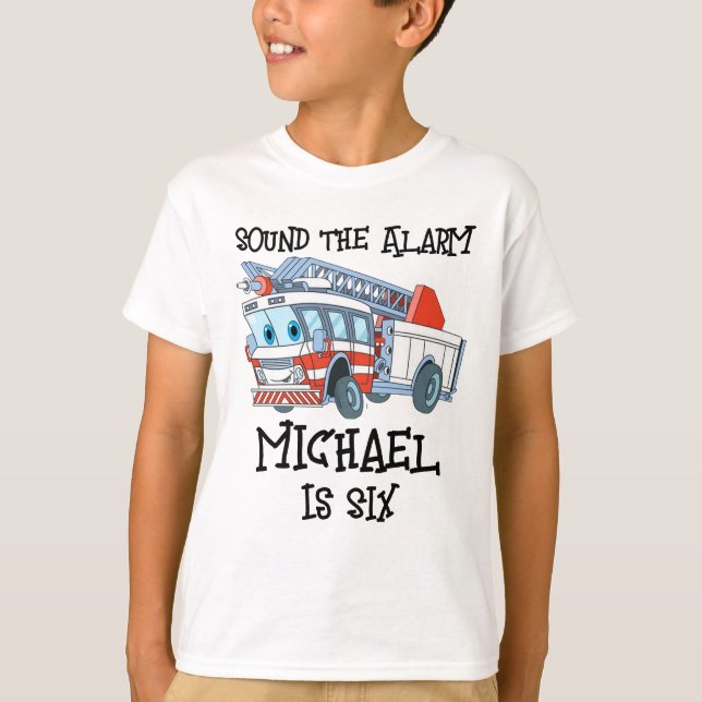 Camiseta Michael es un camión de seis bomberos (Anverso)