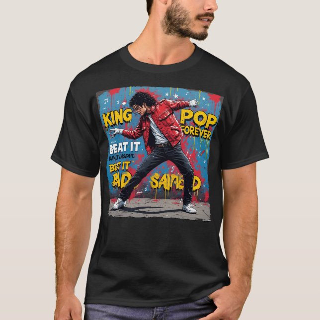 Camiseta Michael Jackson Rey del Pop para Siempre | Beat It (Anverso)