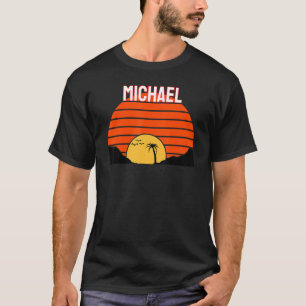 Camiseta Michael Palm Tree Sunset Retro Vintage Sand Dunes