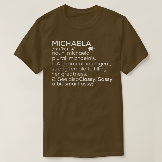 Camiseta Michaela Nombre Michaela Definición Michaela Mujer (Diseño del anverso)
