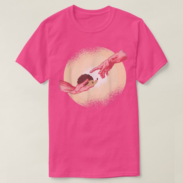 Camiseta Michel Angelo mano del dios gracioso Hedgehog (Diseño del anverso)