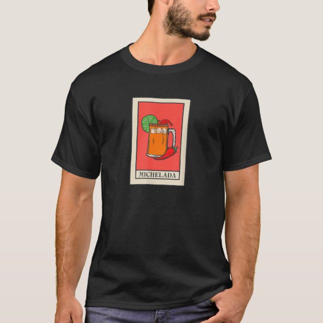 Camiseta Michelada Tarot estilo carta arte picor Cockt mexi (Anverso)