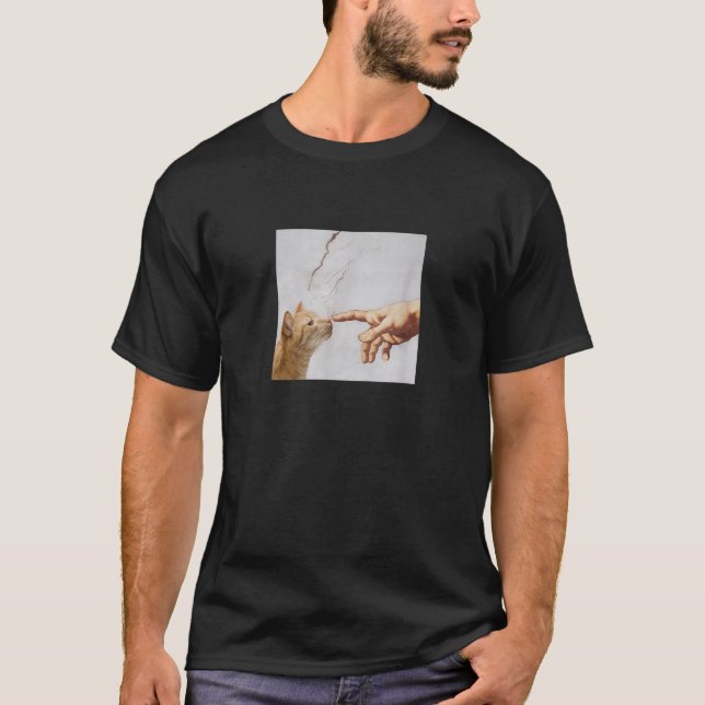 Camiseta Michelangelo La creación del gato (Anverso)