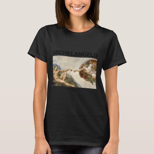 Camiseta Michelangelo - The Creation Of Adam _ Famous Paint (Anverso)