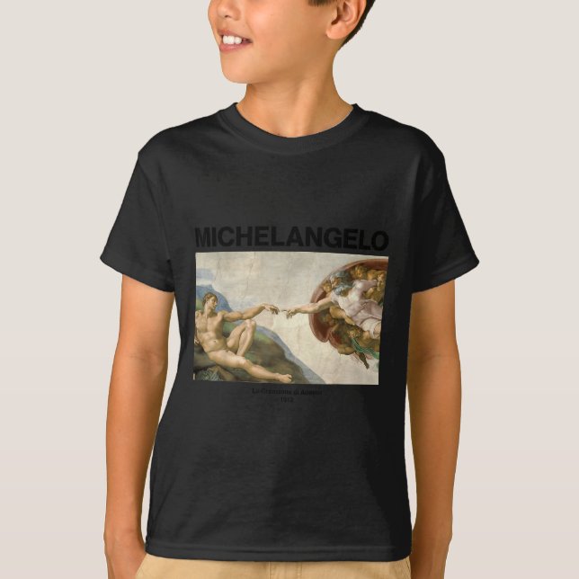 Camiseta Michelangelo - The Creation Of Adam _ Famous Paint (Anverso)