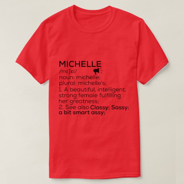 Camiseta Michelle Nombre Definición Michelle Nombre femenin (Diseño del anverso)