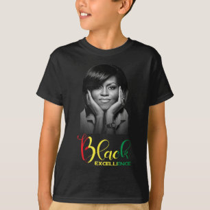 Camiseta Michelle Obama Excelencia Negra Monto de Historia 