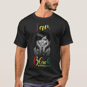 Camiseta Michelle Obama Excelencia Negra Monto de Historia