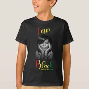 Camiseta Michelle Obama Excelencia Negra Monto de Historia 