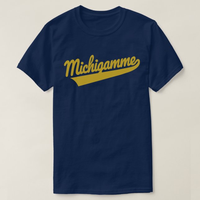 Camiseta Michigamme 150 Gold Script (Diseño del anverso)