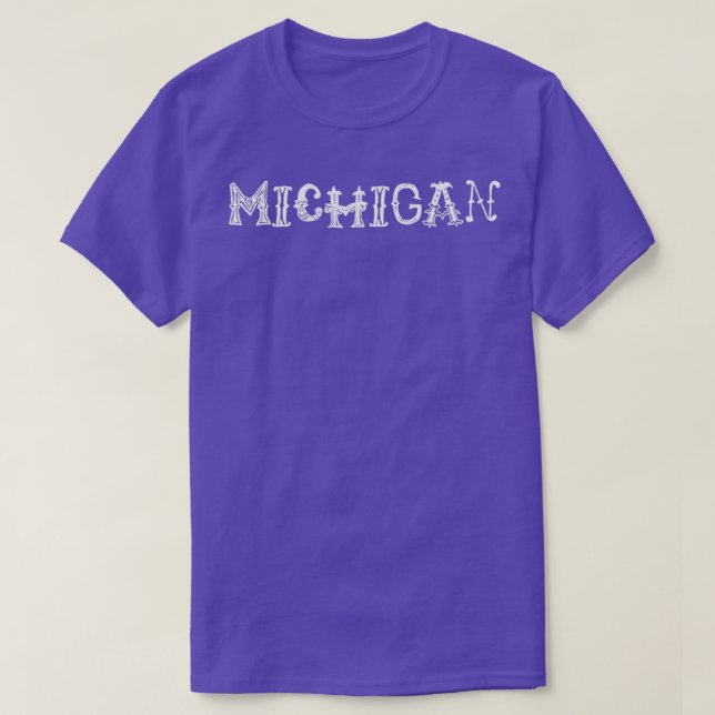 Camiseta Michigan 50 Estados Nombres (Diseño del anverso)