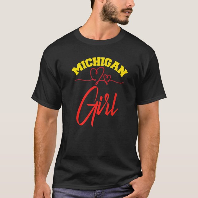 Camiseta Michigan Chica Michigander I Love Michigan Home Di (Anverso)