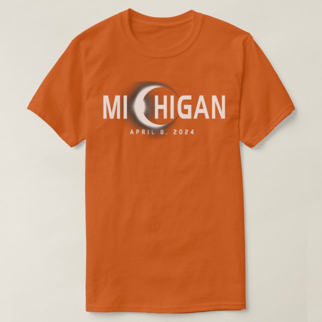 Camiseta Michigan Eclipse Souvenir 8 de abril de 2024 (Diseño del anverso)