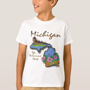 Camiseta Michigan el petirrojo Apple del estado de