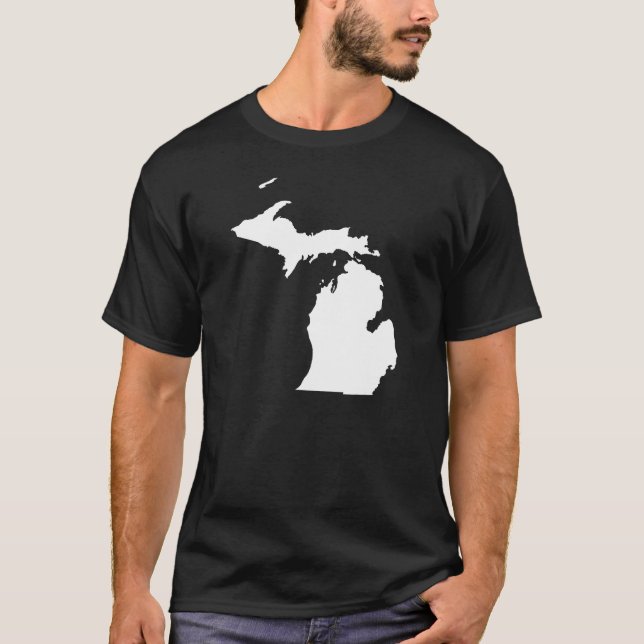 Camiseta Michigan en blanco y negro (Anverso)