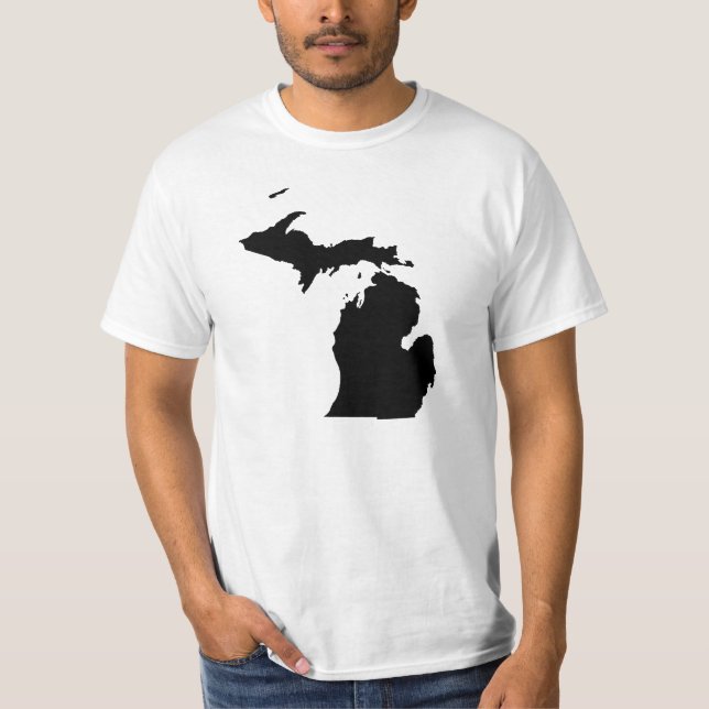 Camiseta Michigan en blanco y negro (Anverso)