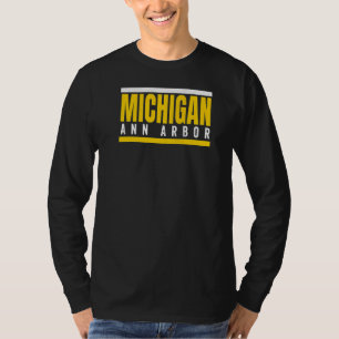 Camiseta Michigan en rayas amarillas blanco retro striped M