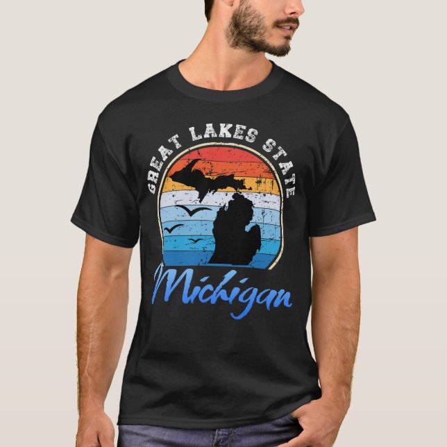 Camiseta Michigan, estado de los Grandes Lagos (Anverso)