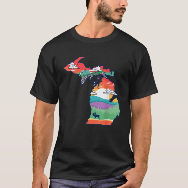 Camiseta Michigan fuera de los Artistas de Ilustracion de l (Anverso)