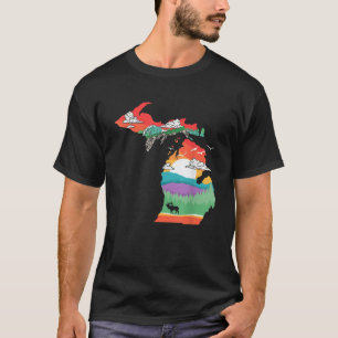 Camiseta Michigan fuera del Ilustracion de la naturaleza vi