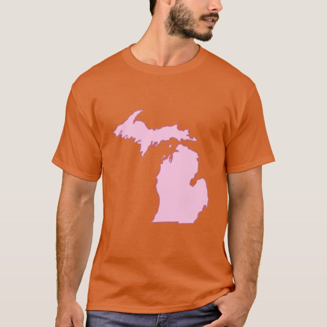 Camiseta Michigan Home State Pink (Anverso)