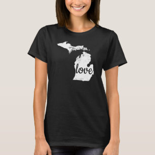 Camiseta Michigan Love Shirt MI Hogar State Pride Dolor