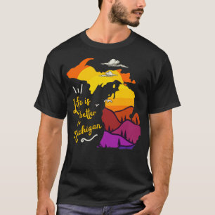 Camiseta Michigan Lovers Vintage Landscape Silhouette