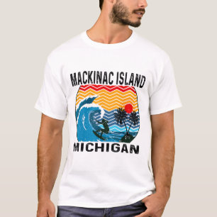 Camiseta Michigan Mackinac Island Surfboard Surfing
