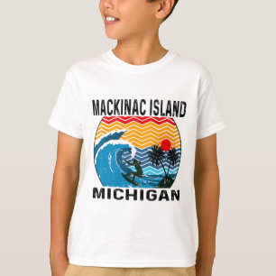 Camiseta Michigan Mackinac Island Tabla de Surf Surfing 