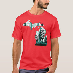 Camiseta Michigan Map Morel Mushroom Hunting