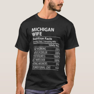 Camiseta MICHIGAN MI WIFE Nutrition Facts Mujeres Estados U