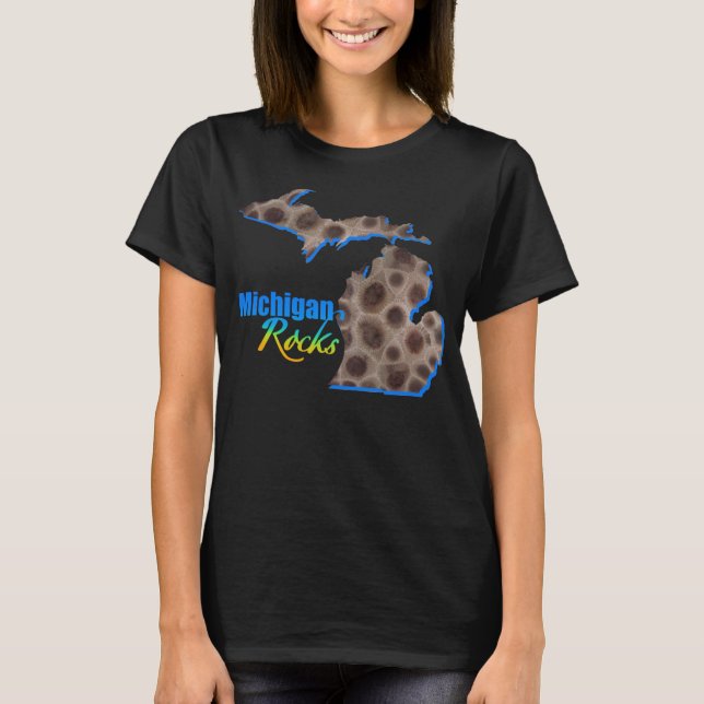 Camiseta Michigan | Patrón de piedra de Petoskey (Anverso)