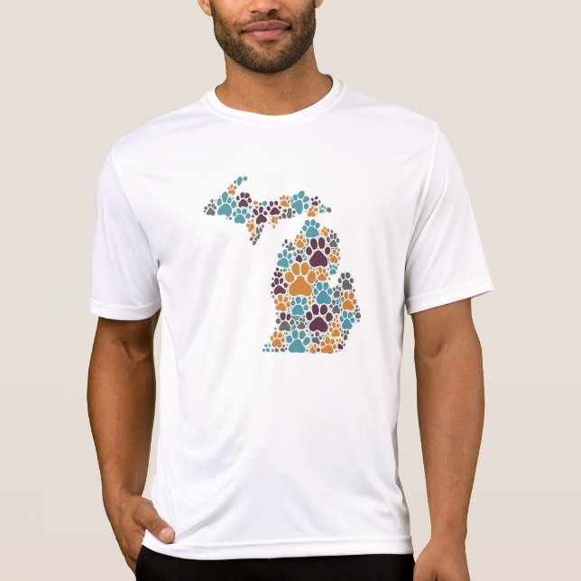 Camiseta Michigan Paw imprime Sport-Tek (Anverso)