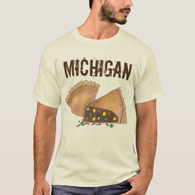 Camiseta Michigan Península Superior Pasty Meat Pie Foodie (Anverso)