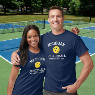 Camiseta Michigan Pickleball Añadir Personalizado del nombr