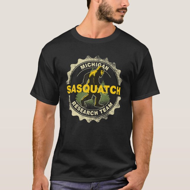 Camiseta Michigan Sasquatch Equipo de investigación Bigfoot (Anverso)