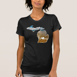 Camiseta Michigan Silhouette con foto de casa y lago