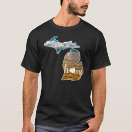 Camiseta Michigan Silhouette con foto de casa y lago