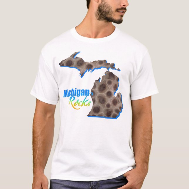 Camiseta Michigan | Trama de piedra Petoskey T-Shirt (Anverso)