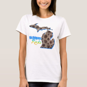 Camiseta Michigan   Trama de piedra Petoskey T-Shirt