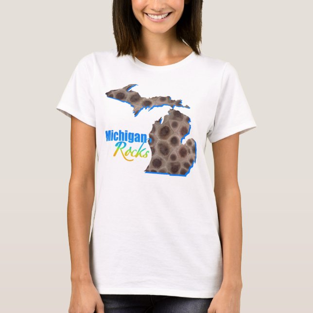 Camiseta Michigan | Trama de piedra Petoskey T-Shirt (Anverso)