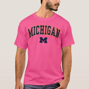 Camiseta Michigan Wolverines Arco Sobre Blanco Lic