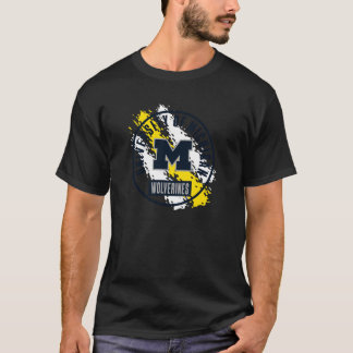 Camiseta Michigan Wolverines Pintura Retro Gris Oficialment