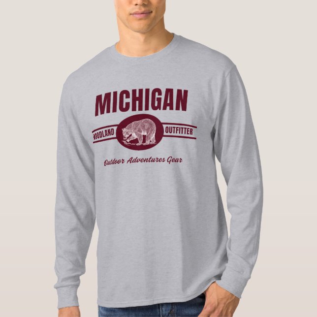 Camiseta Michigan Woodland Outfitter Mens T-Shirt (Anverso)