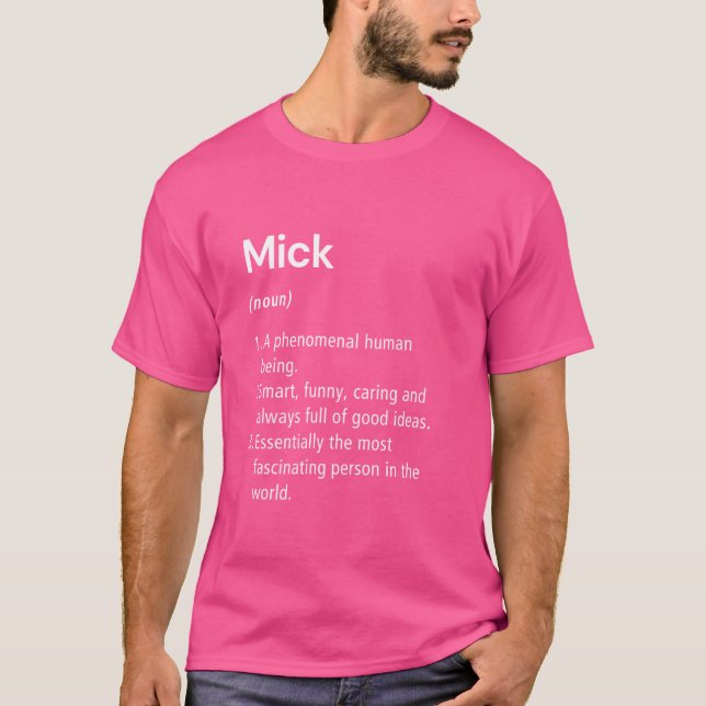 Camiseta Mick Name Definition Funny Dictionary (Anverso)