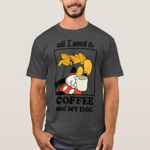 Camiseta Mickey MouseTodo lo que necesito es café y mi perr