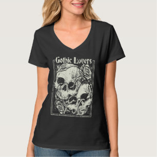Camiseta Micólogo de Skull Roses del Valle Gótico Punk Esté